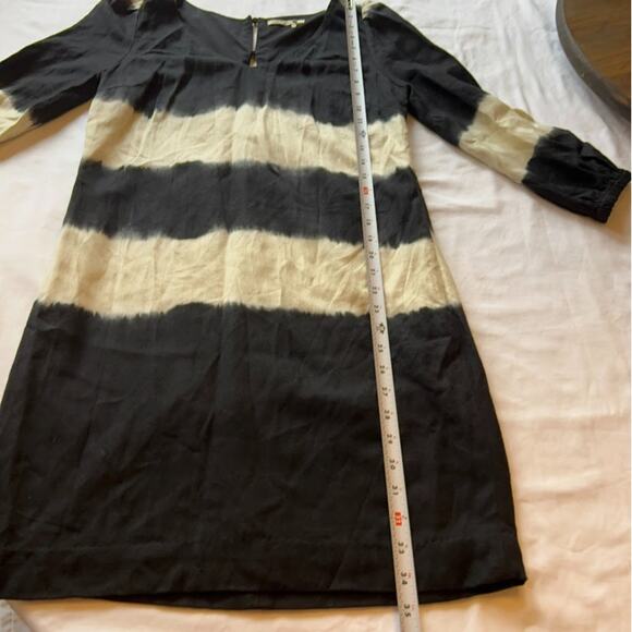 ANTHROPOLOGIE Floreat Indigo Inkwash Shift Long Sleeve Tunic Dress French Sz 4 - Picture 8 of 11